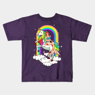 Mermaid Unicorn Cute Girly Magical Kids T-Shirt